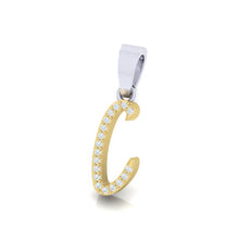 Load image into Gallery viewer, yellow gold alphabet initial letter 'c' diamond pendant - 2