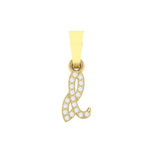 Load image into Gallery viewer, yellow gold alphabet initial letter 'd' diamond pendant - 1