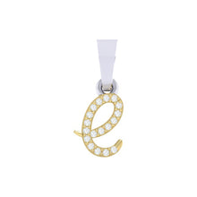 Load image into Gallery viewer, yellow gold alphabet initial letter 'e' diamond pendant - 1
