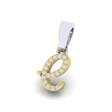 Load image into Gallery viewer, yellow gold alphabet initial letter 'e' diamond pendant - 2