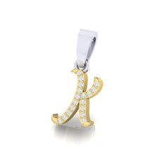 Load image into Gallery viewer, yellow gold alphabet initial letter 'K' diamond pendant - 2