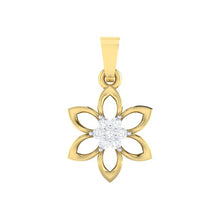 Load image into Gallery viewer, 18Kt gold real diamond floral pendant by diamtrendz