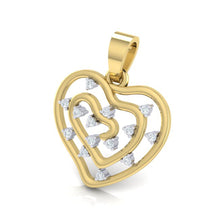 Load image into Gallery viewer, 18Kt gold real diamond heart shape pendant by diamtrendz