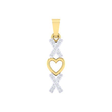 Load image into Gallery viewer, 18Kt gold real diamond heart shape pendant by diamtrendz