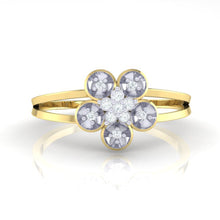 Load image into Gallery viewer, 18Kt gold floral diamond ring by diamtrendz