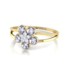 Load image into Gallery viewer, 18Kt gold floral diamond ring by diamtrendz