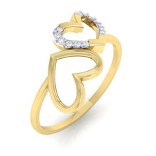 Load image into Gallery viewer, 18Kt gold heart diamond ring by diamtrendz