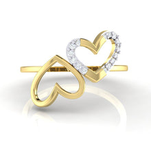 Load image into Gallery viewer, 18Kt gold heart diamond ring by diamtrendz