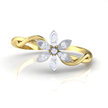 Load image into Gallery viewer, 18Kt gold floral diamond ring by diamtrendz