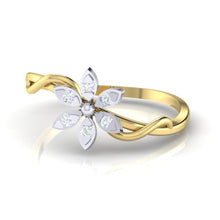 Load image into Gallery viewer, 18Kt gold floral diamond ring by diamtrendz