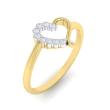 Load image into Gallery viewer, 18Kt gold heart diamond ring by diamtrendz
