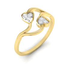 Load image into Gallery viewer, 18Kt gold heart diamond ring by diamtrendz