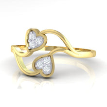 Load image into Gallery viewer, 18Kt gold heart diamond ring by diamtrendz