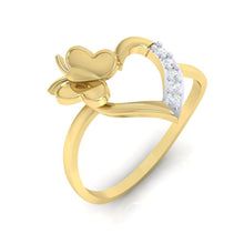 Load image into Gallery viewer, 18Kt gold heart diamond ring by diamtrendz