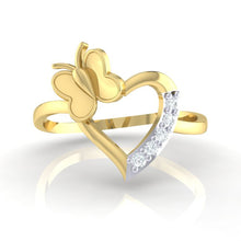Load image into Gallery viewer, 18Kt gold heart diamond ring by diamtrendz