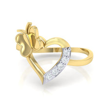 Load image into Gallery viewer, 18Kt gold heart diamond ring by diamtrendz