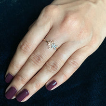 Load image into Gallery viewer, rose gold natural diamond floral ring