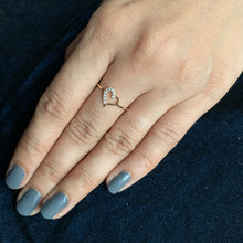 Load image into Gallery viewer, rose gold heart diamond ring real photo