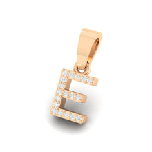 Load image into Gallery viewer, rose gold alphabet initial letter 'E' diamond pendant - 2
