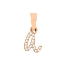 Load image into Gallery viewer, rose gold alphabet initial letter &#39;a&#39; diamond pendant - 1
