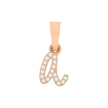 Load image into Gallery viewer, rose gold alphabet initial letter 'a' diamond pendant - 1