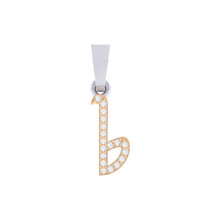 Load image into Gallery viewer, rose gold alphabet initial letter &#39;b&#39; diamond pendant - 1
