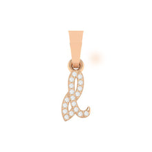 Load image into Gallery viewer, rose gold alphabet initial letter 'd' diamond pendant - 1