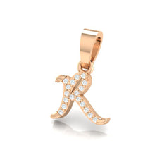 Load image into Gallery viewer, rose gold alphabet initial letter 's' diamond pendant - 2