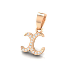 Load image into Gallery viewer, rose gold alphabet initial letter 'x' diamond pendant - 2