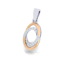 Load image into Gallery viewer, 18Kt rose gold real diamond oval shape pendant by diamtrendz