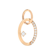 Load image into Gallery viewer, 18Kt rose gold real diamond oval shape pendant by diamtrendz