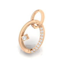 Load image into Gallery viewer, 18Kt rose gold real diamond oval shape pendant by diamtrendz