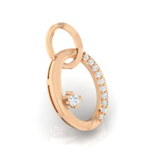 Load image into Gallery viewer, 18Kt rose gold real diamond oval shape pendant by diamtrendz