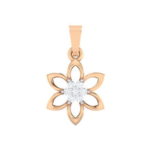 Load image into Gallery viewer, 18Kt rose gold real diamond floral pendant by diamtrendz