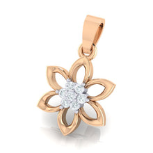 Load image into Gallery viewer, 18Kt rose gold real diamond floral pendant by diamtrendz