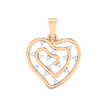 Load image into Gallery viewer, 18Kt rose gold real diamond heart shape pendant by diamtrendz