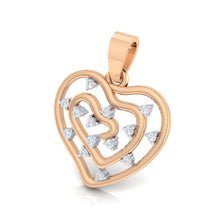 Load image into Gallery viewer, 18Kt rose gold real diamond heart shape pendant by diamtrendz