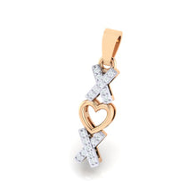 Load image into Gallery viewer, 18Kt rose gold real diamond heart shape pendant by diamtrendz