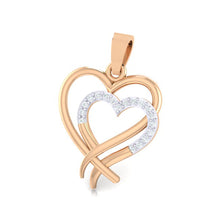 Load image into Gallery viewer, 18Kt rose gold real diamond heart shape pendant by diamtrendz