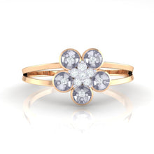 Load image into Gallery viewer, 18Kt rose gold floral diamond ring by diamtrendz