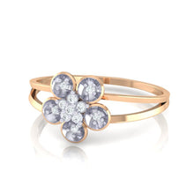 Load image into Gallery viewer, 18Kt rose gold floral diamond ring by diamtrendz