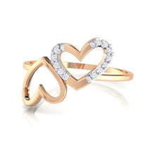 Load image into Gallery viewer, 18Kt rose gold heart diamond ring by diamtrendz