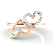 Load image into Gallery viewer, 18Kt rose gold heart diamond ring by diamtrendz