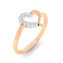 Load image into Gallery viewer, 18Kt rose gold heart diamond ring by diamtrendz