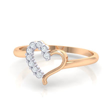 Load image into Gallery viewer, 18Kt rose gold heart diamond ring by diamtrendz