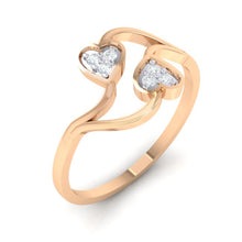 Load image into Gallery viewer, 18Kt rose gold heart diamond ring by diamtrendz