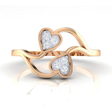 Load image into Gallery viewer, 18Kt rose gold heart diamond ring by diamtrendz