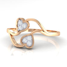 Load image into Gallery viewer, 18Kt rose gold heart diamond ring by diamtrendz
