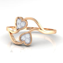 Load image into Gallery viewer, 18Kt rose gold heart diamond ring by diamtrendz
