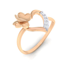 Load image into Gallery viewer, 18Kt rose gold heart diamond ring by diamtrendz